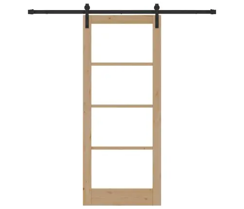 Slīdošās Durvis Orkdal Brūna 83 X 202 Cm Priedes Masīvkoks Vidaxl