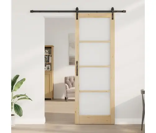 Slīdošās Durvis Orkdal Brūna 83 X 232 Cm Priedes Masīvkoks Vidaxl