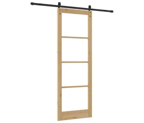 Slīdošās Durvis Orkdal Brūna 83 X 232 Cm Priedes Masīvkoks Vidaxl