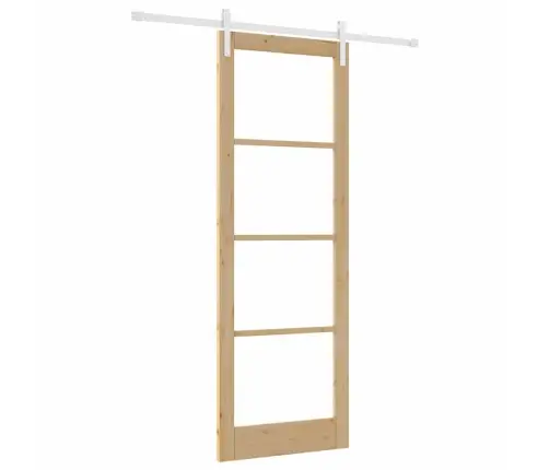 Bīdāmās Durvis Ar Aparatūras Komplektu Orkdal Ciets Koks Un Stikls Vidaxl