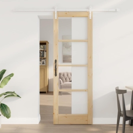 Slīdošās Durvis Orkdal Brūna 73.5 X 211 Cm Priedes Masīvkoks Vidaxl