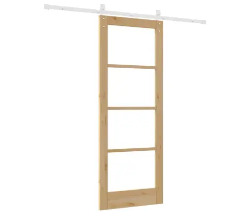 Bīdāmās Durvis Ar Aparatūras Komplektu Orkdalsolid Koks & Stikls Vidaxl