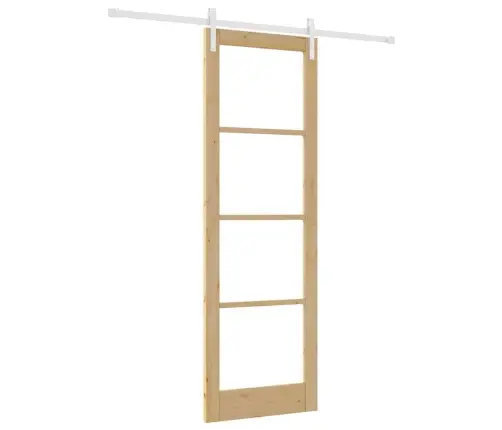 Bīdāmās Durvis Ar Aparatūras Komplektu Orkdal Cietais Koks & Stikls Vidaxl