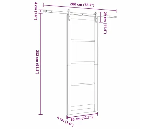 Vidaus Durys Orkdal Ruda 83 X 232 Cm