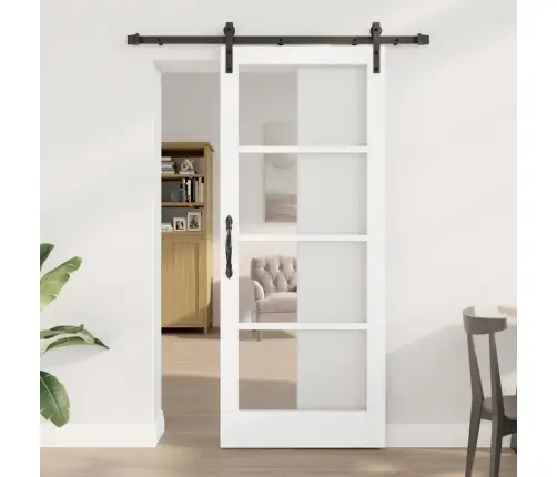 Bīdāmās Durvis Ar Orkdalaparatūras Komplektu Baltas 83X202 Cm Vidaxl