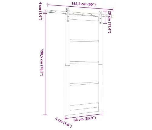 Libisev Uks Muu Orkdal Pruun 86 X 198.5 Cm