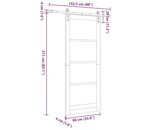 Bīdāmās Durvis Ar Aparātu Orkdal86X211 Cm Vidaxl
