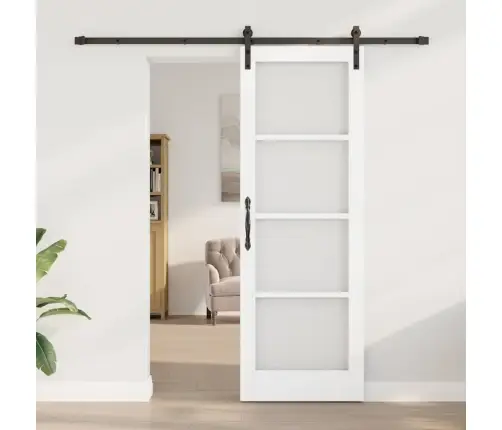 Bīdāmās Durvis Ar Aparatūras Komplektu Orkdalbaltas 73.5X211 Cm Vidaxl