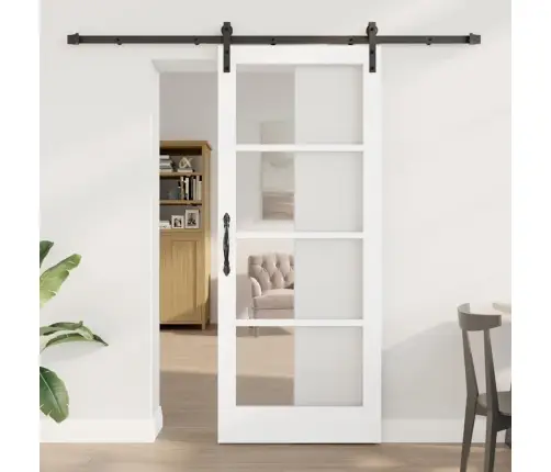 Bīdāmās Durvis Ar Aparatūras Komplektu Orkdalbaltas 83X202 Cm Vidaxl