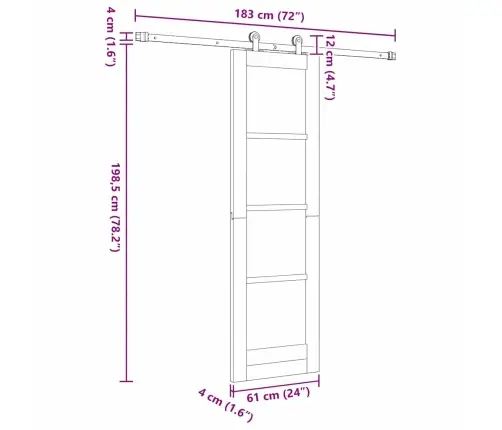 Stumdomos Durys Orkdal Ruda 61 X 198.5 Cm Medis Ir Metalas