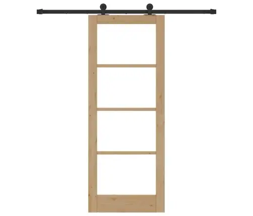 Bīdāmās Durvis Ar Piederumu Komplektu Orkdalsolid Wood & Glass Vidaxl