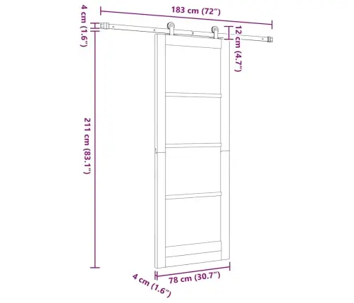Libisev Uks Orkdal Pruun 78 X 211 Cm Puit Ja Metall