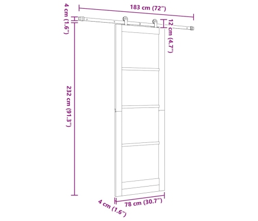 Libisev Uks Orkdal Pruun 78 X 232 Cm Puit Ja Metall
