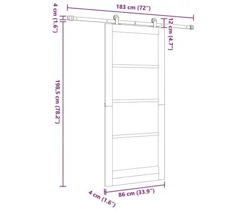 Libisev Uks Orkdal Pruun 86 X 198.5 Cm Puit Ja Metall