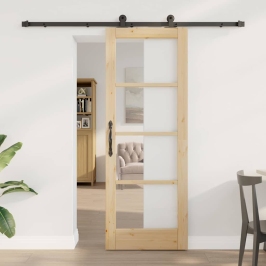 Bīdāmās Durvis Orkdal Brūna 73.5 X 198.5 Cm Koks Un Metāls Vidaxl