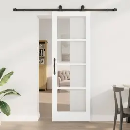 Bīdāmās Durvis Orkdal Balts 73.5 X 211 Cm Koks Un Metāls Vidaxl