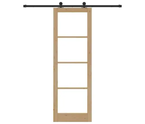 Bīdāmās Durvis Ar Aparatūru Orkdalmasīvkoks Un Stikls Vidaxl