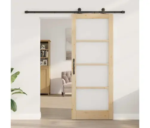 Slīdošās Durvis Ar Aparatūras Komplektu Orkdalcietais Koks Un Stikls Vidaxl