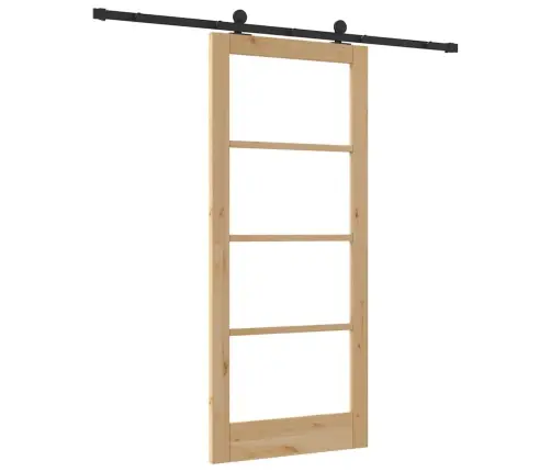 Bīdāmās Durvis Ar Piederumu Komplektu Orkdalmasīvā Koks Un Stikls Vidaxl