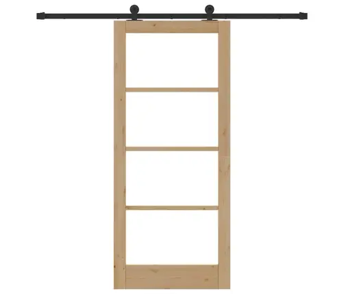 Bīdāmās Durvis Ar Piederumu Komplektu Orkdalmasīvā Koks Un Stikls Vidaxl