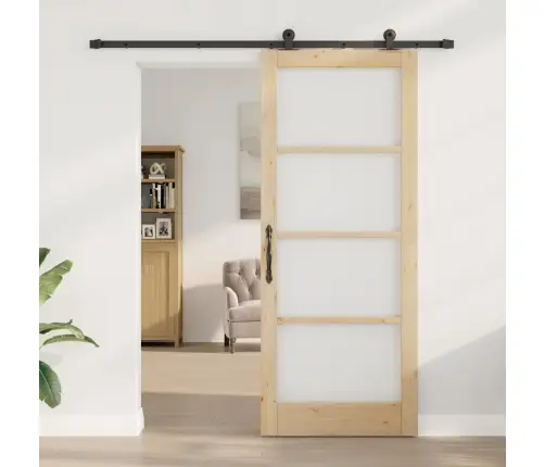 Bīdāmās Durvis Ar Aparatūras Komplektu Orkdalmasīvkoks Un Stikls Vidaxl