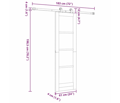 Bīdāmās Durvis Orkdal Brūna 61 X 198.5 Cm Koks Un Metāls Vidaxl