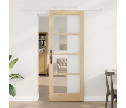 Bīdāmās Durvis Orkdal Brūna 78 X 202 Cm Koks Un Metāls Vidaxl