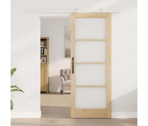 Bīdāmās Durvis Orkdal Brūna 78 X 202 Cm Koks Un Metāls Vidaxl