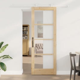 Bīdāmās Durvis Orkdal Brūna 78 X 211 Cm Koks Un Metāls Vidaxl