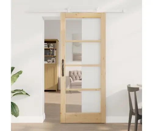 Bīdāmās Durvis Orkdal Brūna 83 X 202 Cm Koks Un Metāls Vidaxl