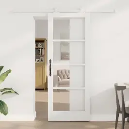 Bīdāmās Durvis Orkdal Balts 78 X 202 Cm Koks Un Metāls Vidaxl