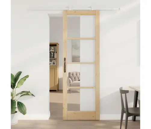 Bīdāmās Durvis Orkdal Brūna 78 X 232 Cm Koks Un Metāls Vidaxl