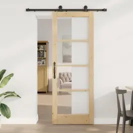 Bīdāmās Durvis Orkdal Brūna 78 X 211 Cm Koks Un Metāls Vidaxl