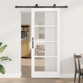 Bīdāmās Durvis Orkdal Balts 83 X 202 Cm Koks Un Metāls Vidaxl