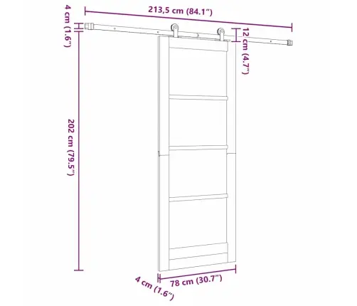 Stumdomos Durys Orkdal Balta 78 X 202 Cm Medis Ir Metalas