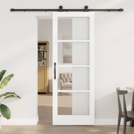 Bīdāmās Durvis Orkdal Balts 78 X 211 Cm Koks Un Metāls Vidaxl