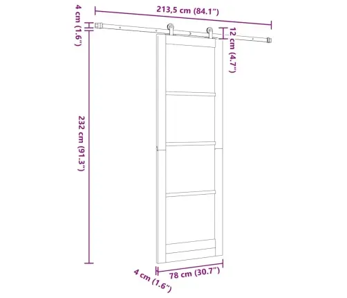 Slīdošās Durvis Ar Aparatūras Komplektu Orkdal78X232 Cm Vidaxl