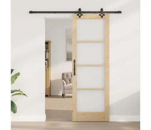 Bīdāmās Durvis Ar Aparatūras Komplektu Orkdalcietais Koks Un Stikls Vidaxl