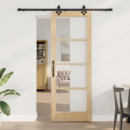 Bīdāmās Durvis Orkdal Brūna 78 X 211 Cm Koks Un Metāls Vidaxl