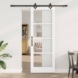 Bīdāmās Durvis Orkdal Balts 78 X 211 Cm Koks Un Metāls Vidaxl