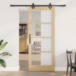 Bīdāmās Durvis Orkdal Brūna 86 X 211 Cm Koks Un Metāls Vidaxl