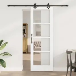 Bīdāmās Durvis Orkdal Balts 73.5 X 211 Cm Koks Un Metāls Vidaxl