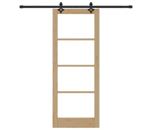 Bīdāmās Durvis Ar Aparatūras Komplektu Orkdal Masīvkoks Un Stikls Vidaxl