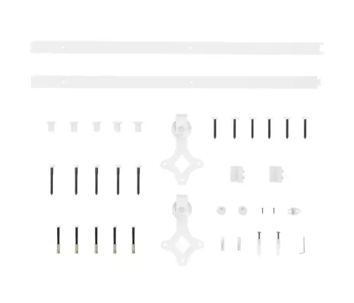 Bīdāmās Durvis Ar Aparatūras Komplektu Balts 73.5X211 Cm Cietā Priedē Vidaxl