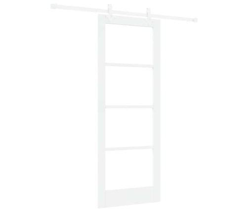 Slaido Durvju Komplekts Ar Aparatūru Balts 78X202 Cm Cietkoks Priežu Vidaxl