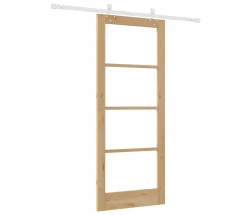 Bīdamo Durvju Komplekts Ar Aparatūru 83X202 Cm Solidā Priedē Vidaxl