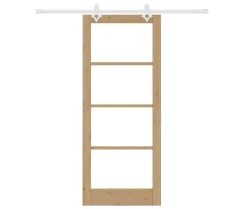 Bīdamo Durvju Komplekts Ar Aparatūru 83X202 Cm Solidā Priedē Vidaxl