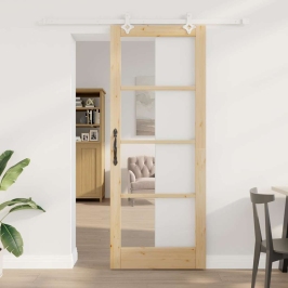 Bīdāmās Durvis Brūna 83 X 211 Cm Koks Un Metāls Vidaxl
