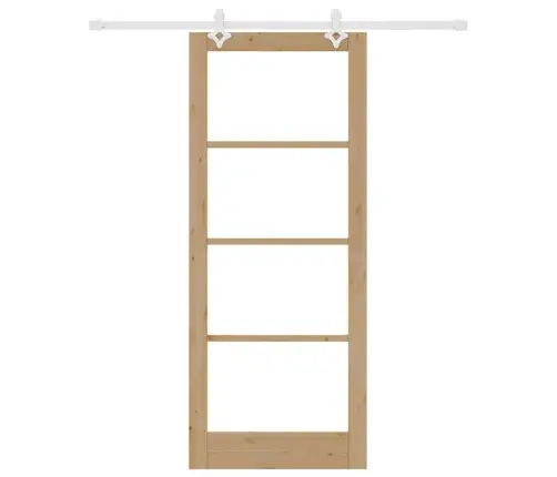 Bīdāmās Durvis Ar Aparatūras Komplektu 86X211 Cm Cietkoksne Priedes Vidaxl