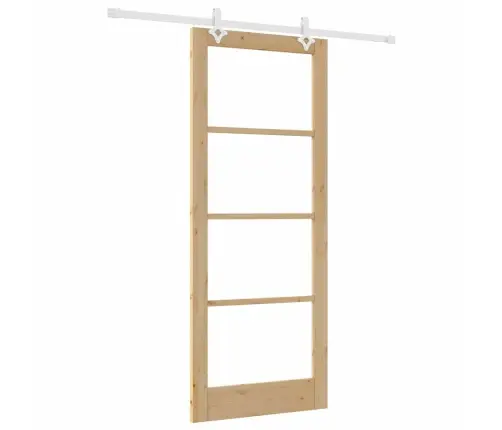 Bīdāmās Durvis Ar Aparatūras Komplektu 86X211 Cm Cietkoksne Priedes Vidaxl